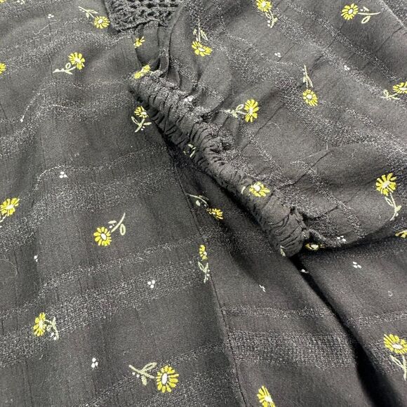 Maurices Women’s‎ Black & Yellow Floral Print Button Front Top Sz XXL linen-feel - Picture 15 of 16